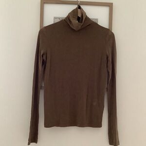 Mijeong Park Roll Neck Turtleneck in Light Brown